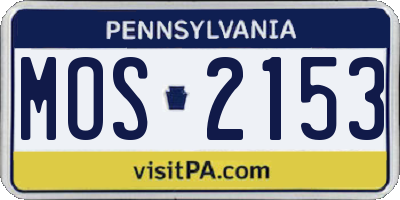PA license plate MOS2153