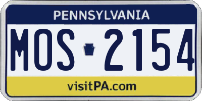 PA license plate MOS2154