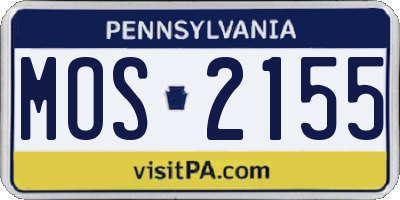 PA license plate MOS2155