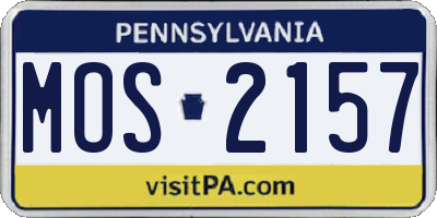 PA license plate MOS2157