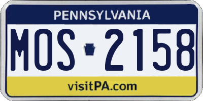 PA license plate MOS2158