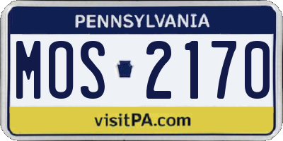 PA license plate MOS2170