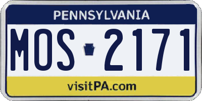 PA license plate MOS2171