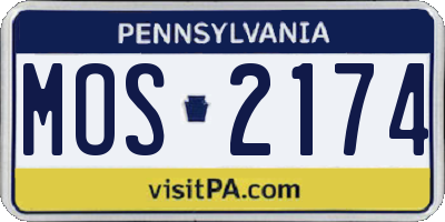 PA license plate MOS2174