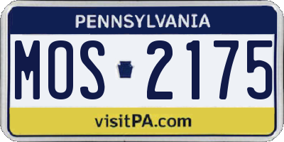 PA license plate MOS2175