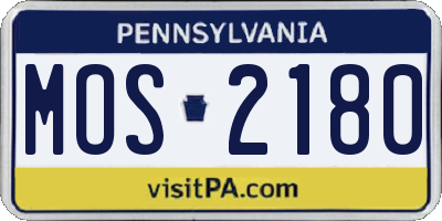 PA license plate MOS2180