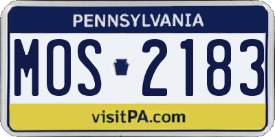 PA license plate MOS2183