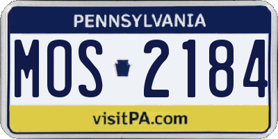 PA license plate MOS2184