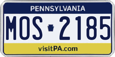 PA license plate MOS2185