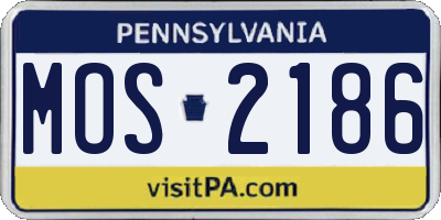 PA license plate MOS2186