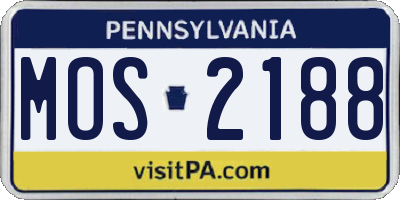 PA license plate MOS2188