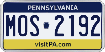 PA license plate MOS2192