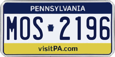 PA license plate MOS2196