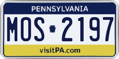 PA license plate MOS2197
