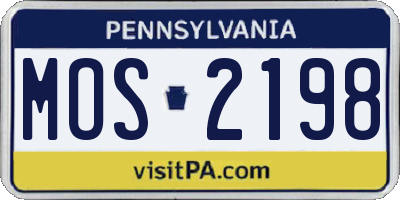 PA license plate MOS2198
