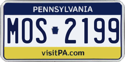 PA license plate MOS2199