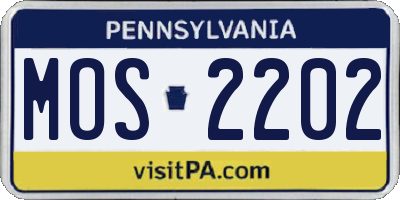 PA license plate MOS2202
