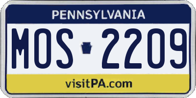 PA license plate MOS2209