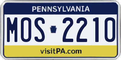 PA license plate MOS2210
