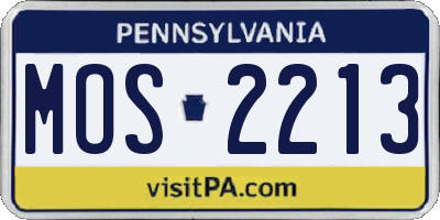 PA license plate MOS2213