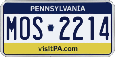 PA license plate MOS2214
