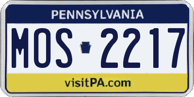 PA license plate MOS2217