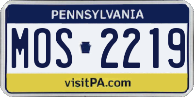 PA license plate MOS2219