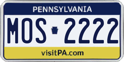 PA license plate MOS2222