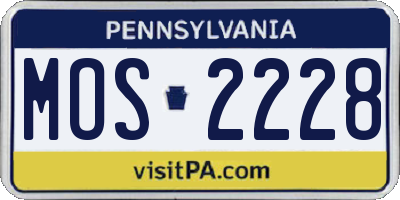 PA license plate MOS2228