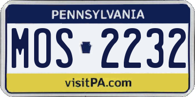 PA license plate MOS2232