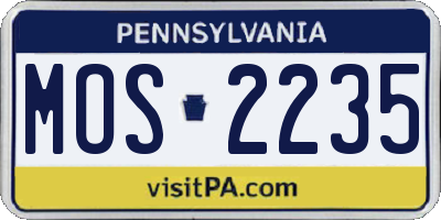 PA license plate MOS2235