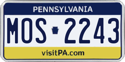 PA license plate MOS2243