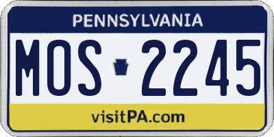 PA license plate MOS2245