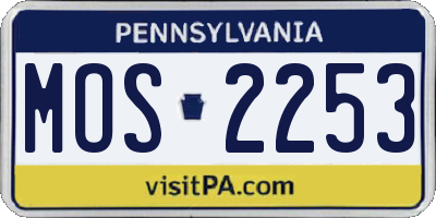 PA license plate MOS2253