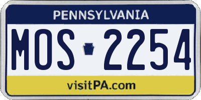 PA license plate MOS2254