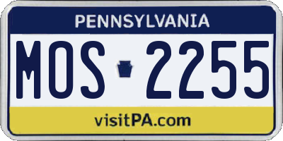 PA license plate MOS2255