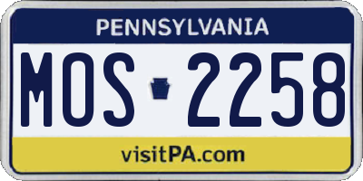 PA license plate MOS2258