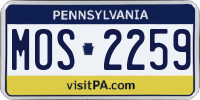 PA license plate MOS2259