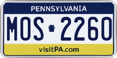 PA license plate MOS2260