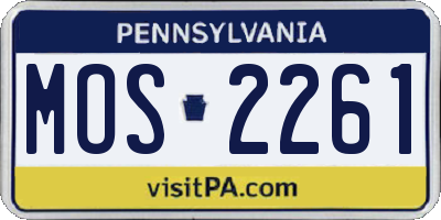 PA license plate MOS2261