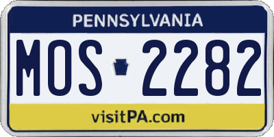PA license plate MOS2282