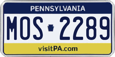 PA license plate MOS2289