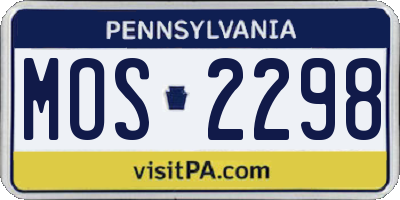 PA license plate MOS2298