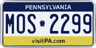 PA license plate MOS2299