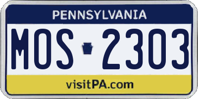 PA license plate MOS2303