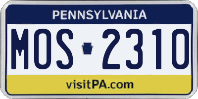 PA license plate MOS2310