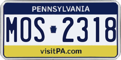 PA license plate MOS2318