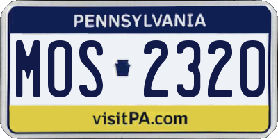 PA license plate MOS2320
