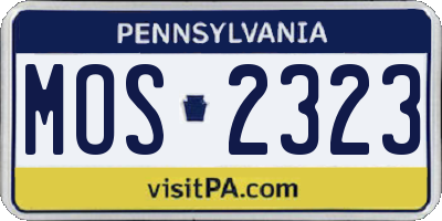 PA license plate MOS2323
