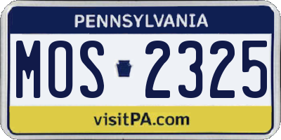 PA license plate MOS2325